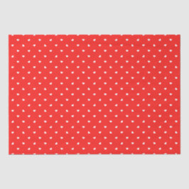 Papel De Seda Petite Hearts on Bright Red Tissue Paper