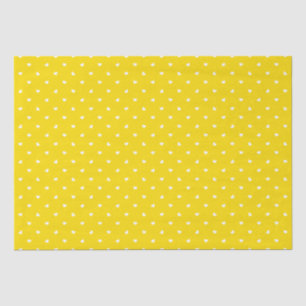Papel De Seda Petite Hearts on Bright Yellow Tissue Paper