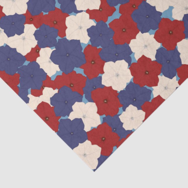 Papel De Seda Petúnias Patrióticas (Detalhes)