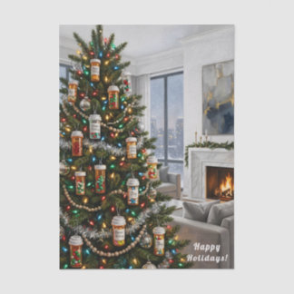 Papel De Seda Pharmacy Medical Pill Bottle Ornament Christmas