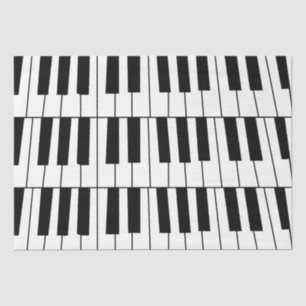 Papel De Seda Piano Branco e Preto Chaves Pianista