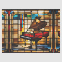 Papel De Seda Piano de Cauda Vidro Falso para Arte de Decoupage