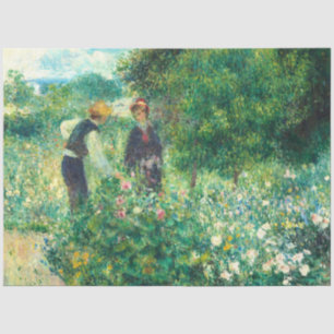 Papel De Seda Picando Flores por Auguste Renoir