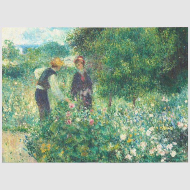 Papel De Seda Picando Flores por Auguste Renoir (Frente )