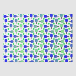Papel De Seda Pickleball Azul e Verde Coloca bolas Verdes