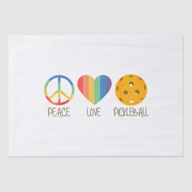 Papel De Seda Pickleball de Paz e Amor (Frente )