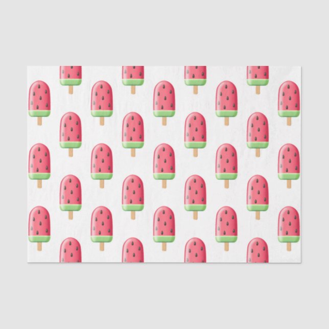 Papel De Seda Picolé de Melancia (Design 41 Série Vermelha) (Frente )