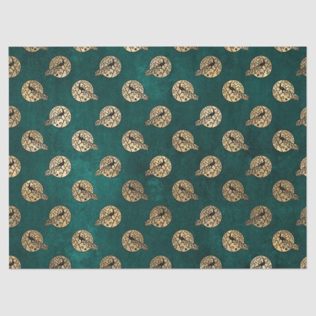 Papel De Seda Picos do Ornamentado Dourado na página de dissocia (Frente )