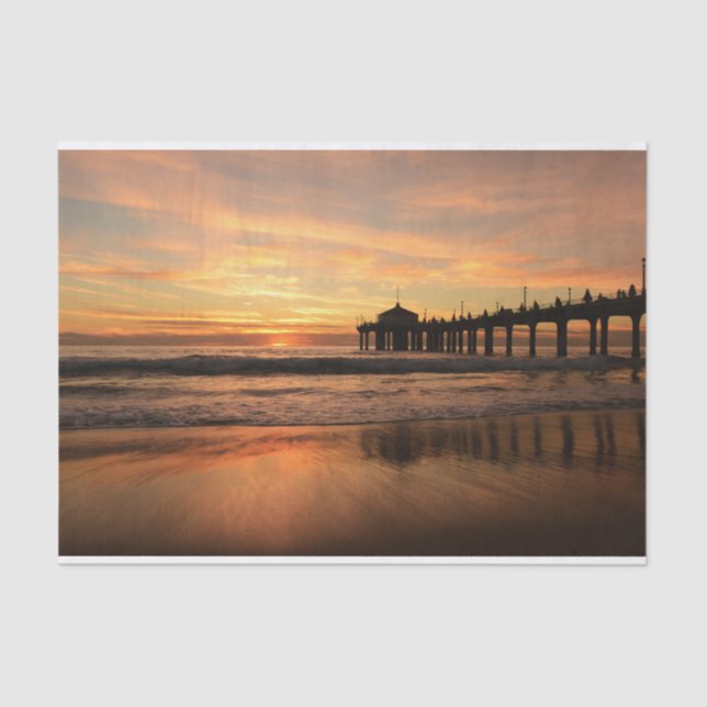 Papel De Seda Pier Beach sunset (Frente )