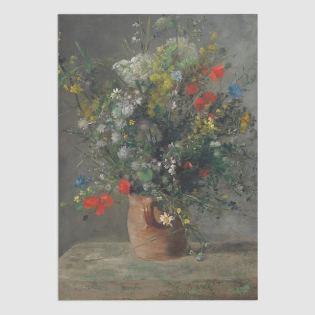 Papel De Seda Pierre-Auguste Renoir - Flores num Vase 1866 (Criador carregado)