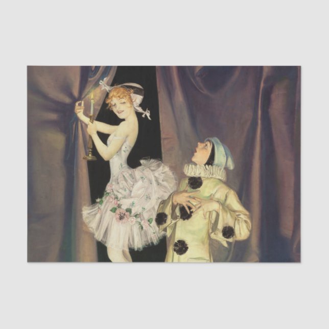 Papel De Seda “Pierrot and Columbine” by FX Leyendecker (Frente )