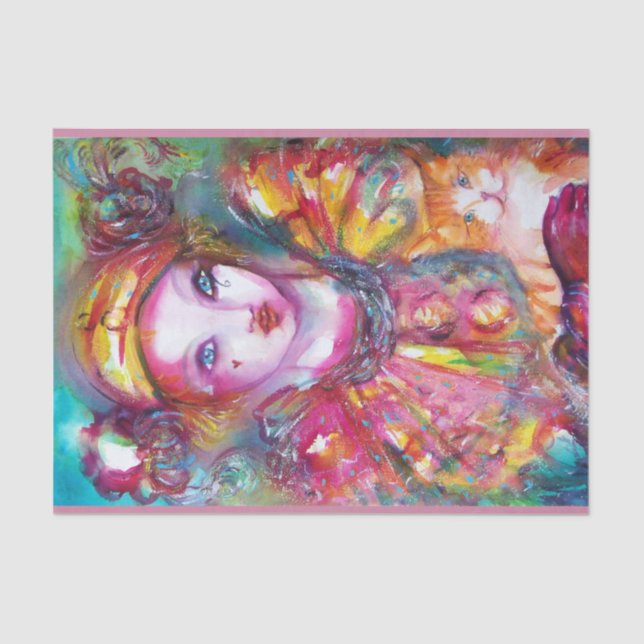 Papel De Seda PIERROTA COM CAT / Mardi Gras Mascarada (Frente )