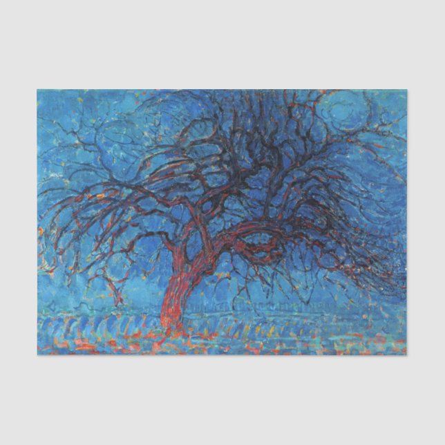 Papel De Seda Piet Mondrian Tarde: Árvore Vermelha (Frente )