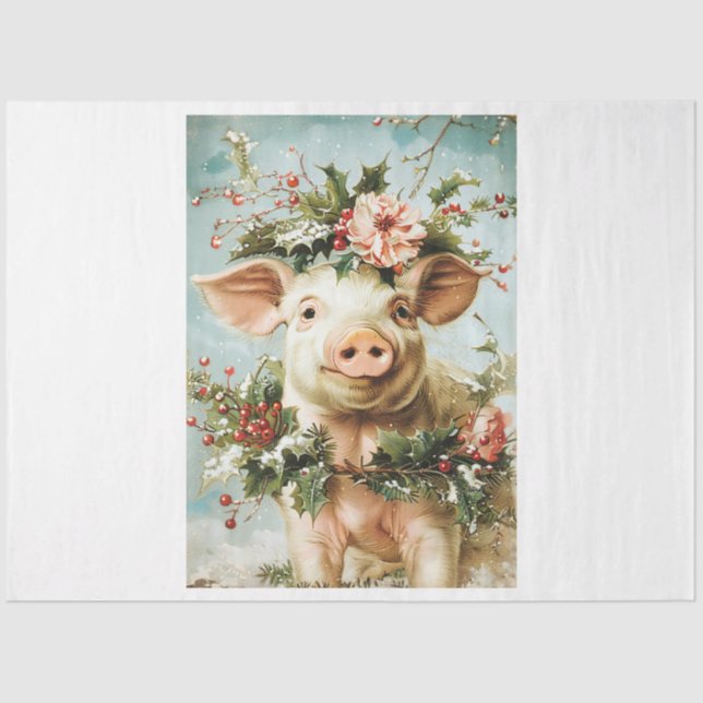 Papel De Seda Piglet Natal (Frente )