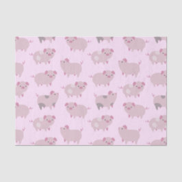 Papel De Seda Piglets Bebês Cor-de-Rosa Cor-de-Corte e Pontos