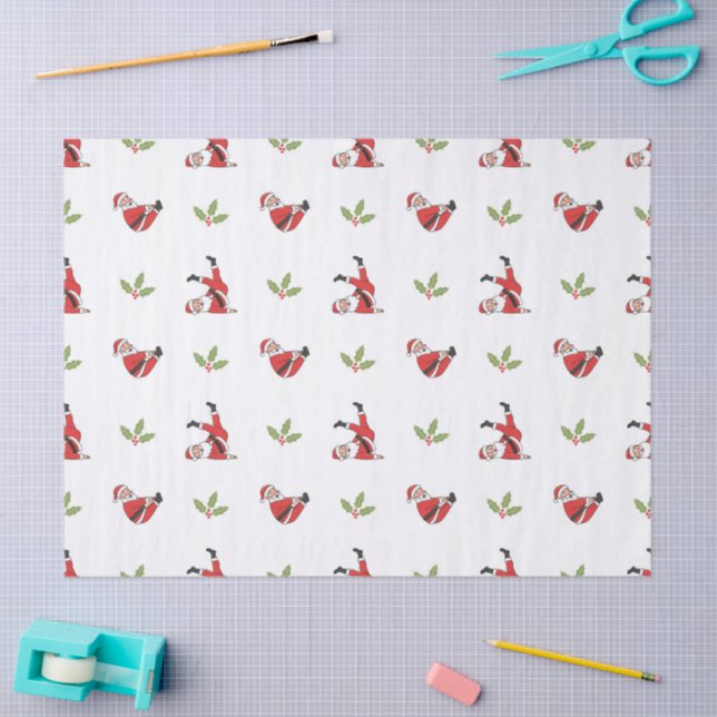 Papel De Seda Pilates Santa Seamless Christmas Patterns (Arte )