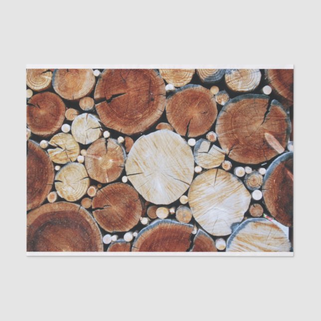 Papel De Seda Pilha de madeira do registro (Frente )