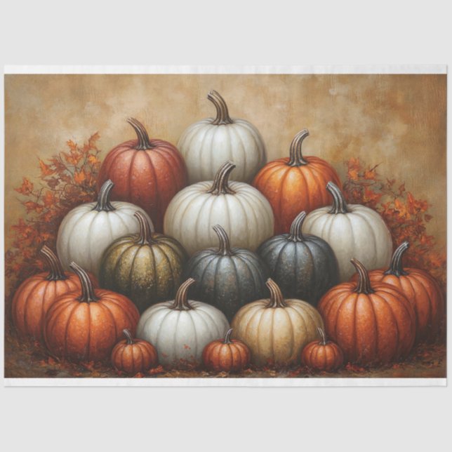 Papel De Seda Pilha de Pumpkins Decoupage (Frente )