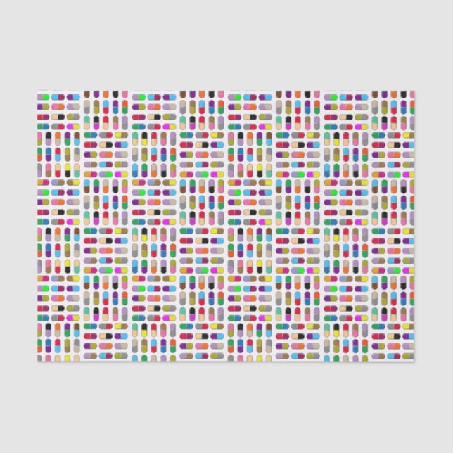 Papel De Seda Pílulas coloridas para ficar bem (Frente )