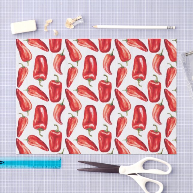 Papel De Seda Pimentas Vermelhas (Arte )