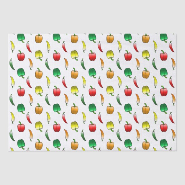 Papel De Seda Pimentões-de-bélula e pimentões longos doces (Frente )