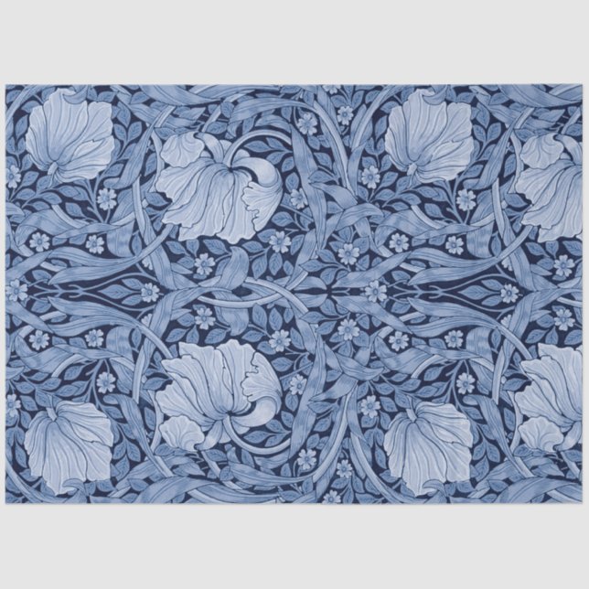Papel De Seda Pimpernel Blue Monotone, William Morris (Frente )