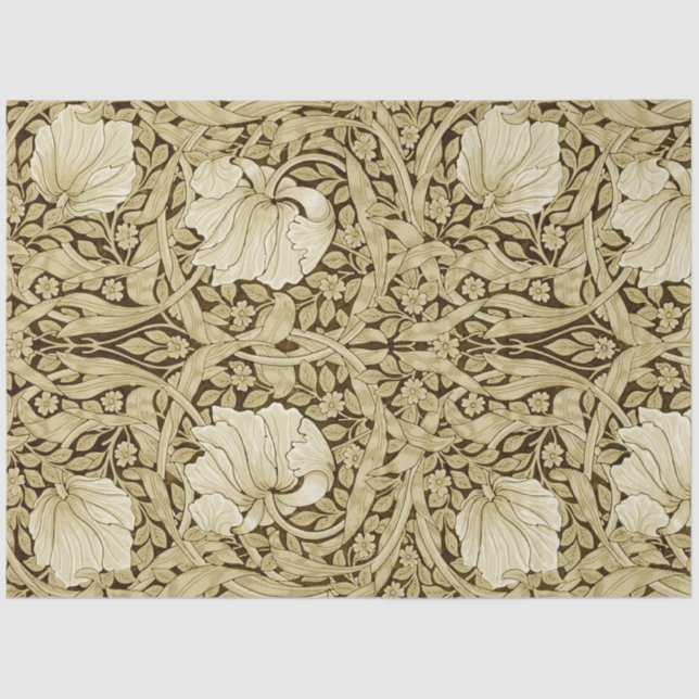 Papel De Seda Pimpernel Dourado, William Morris (Frente )