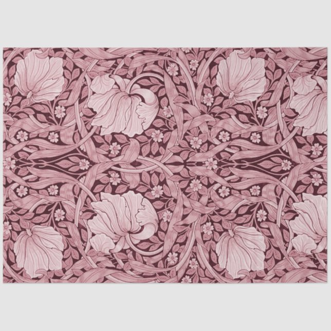Papel De Seda Pimpernel Maroon, William Morris (Frente )