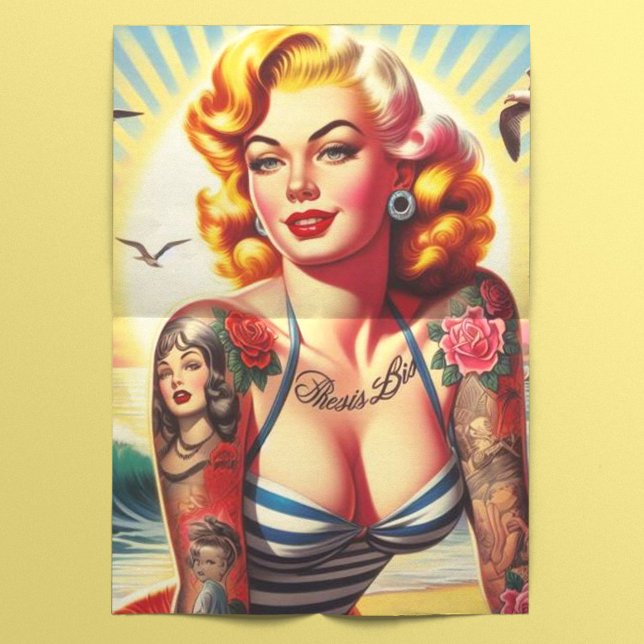 Papel De Seda Pin-up Bikini Tatuado Retroativamente (Criador carregado)