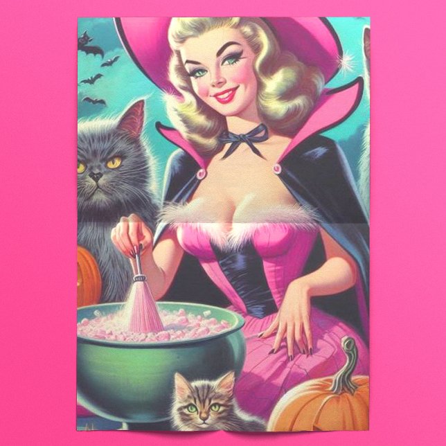 Papel De Seda Pin-up da Bruxa do Halloween (Criador carregado)