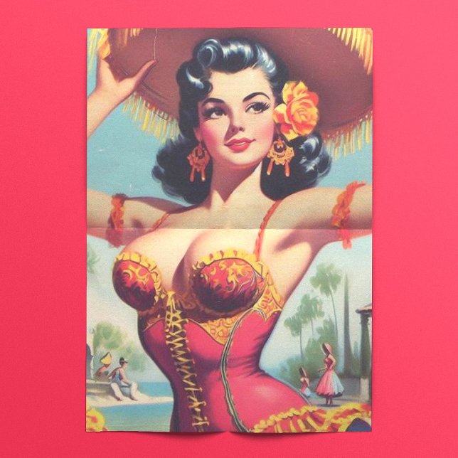 Papel De Seda Pin-up de Flamenco (Criador carregado)