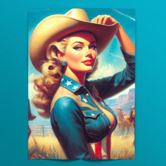 Papel De Seda Pin-up de Rodeio Vintage