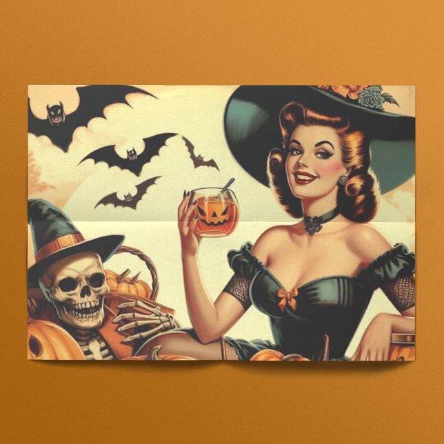 Papel De Seda Pin-Up do Halloween Vintage (Criador carregado)