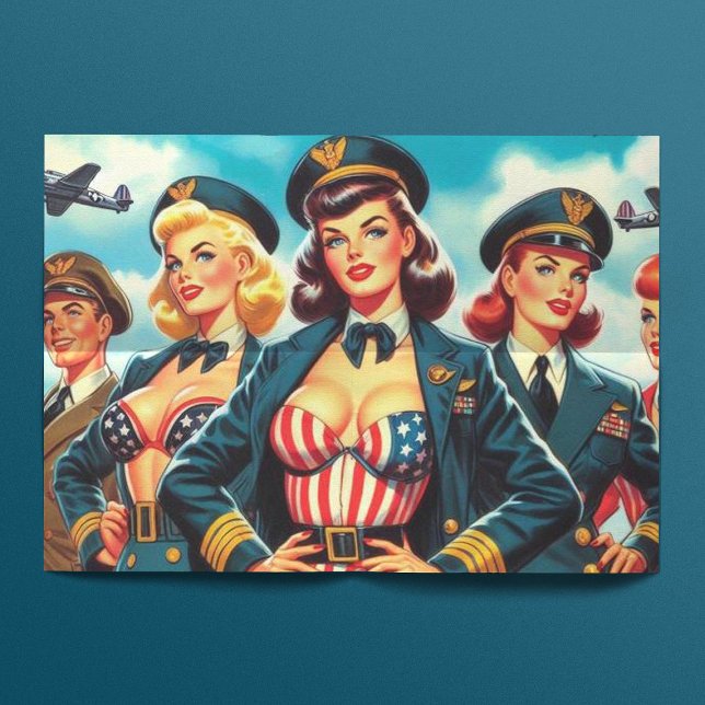 Papel De Seda Pin-up do Piloto Vintage (Criador carregado)
