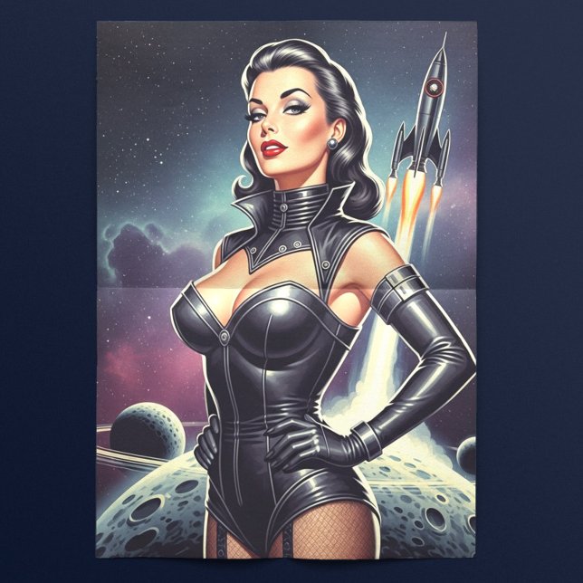 Papel De Seda Pin-up Espacial Vintage (Criador carregado)