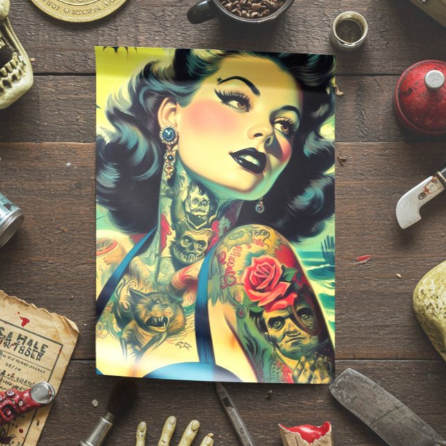 Papel De Seda Pin-up Gótico Retro (Criador carregado)