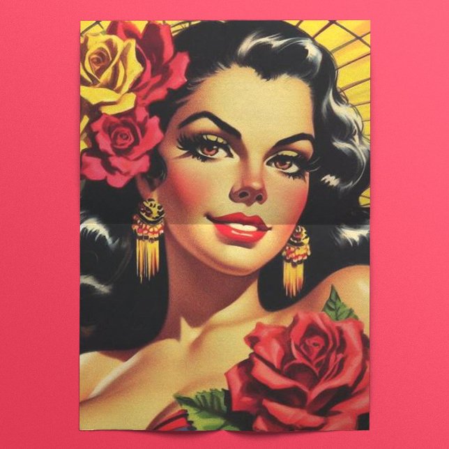 Papel De Seda Pin-up Hispânico Vintage (Criador carregado)