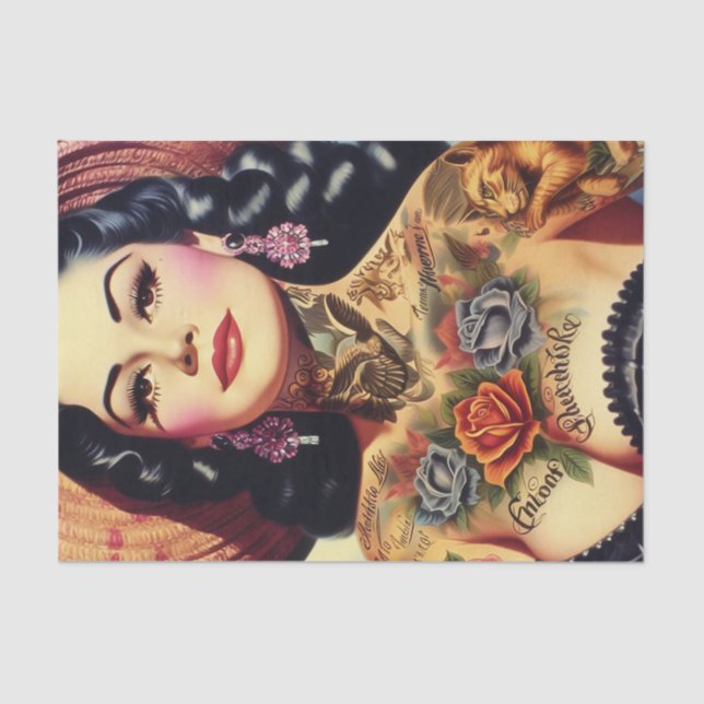 Papel De Seda Pin-up Inked Vintage (Frente )
