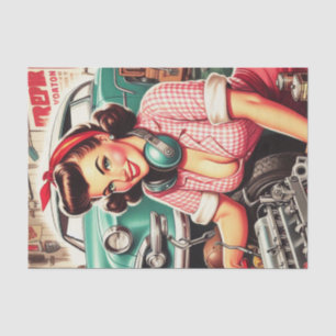 Papel De Seda Pin-up Mecânico Cinto