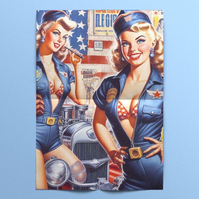 Papel De Seda Pin-up Mecânico Retroativo (Criador carregado)