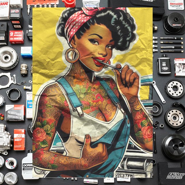 Papel De Seda Pin-up mecânico tatuado (Criador carregado)