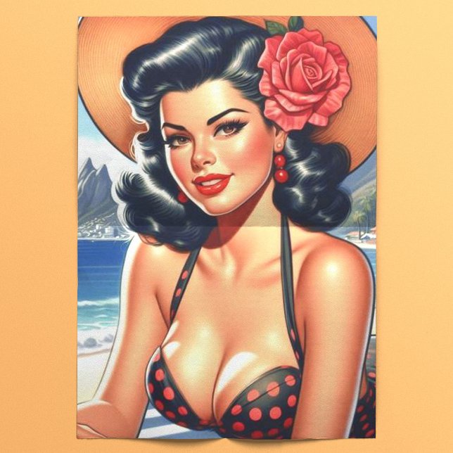 Papel De Seda Pin-up Retro Beach Summer (Criador carregado)