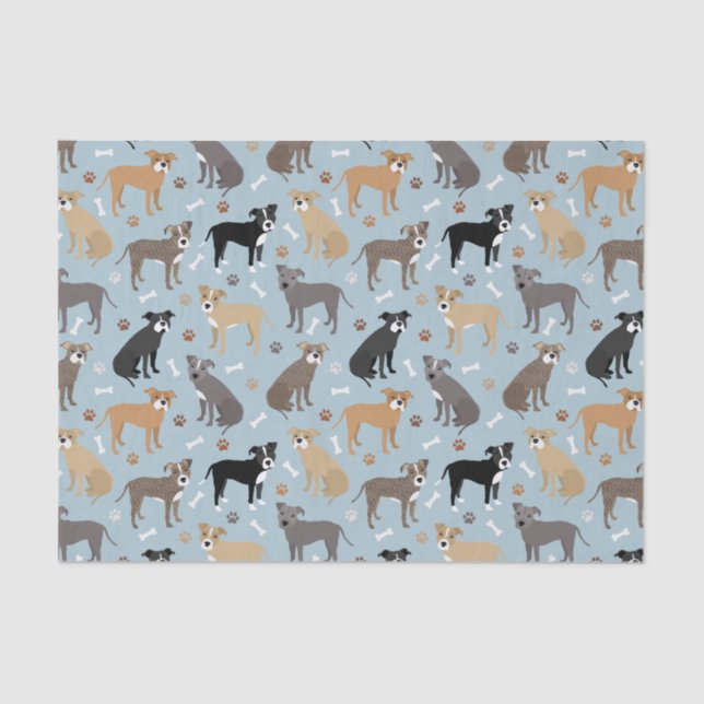 Papel De Seda Pinças e ossos de Pitbull (Frente )