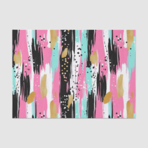 Papel De Seda Pincéis Abstrato coloridos - Mint & Pink (2)