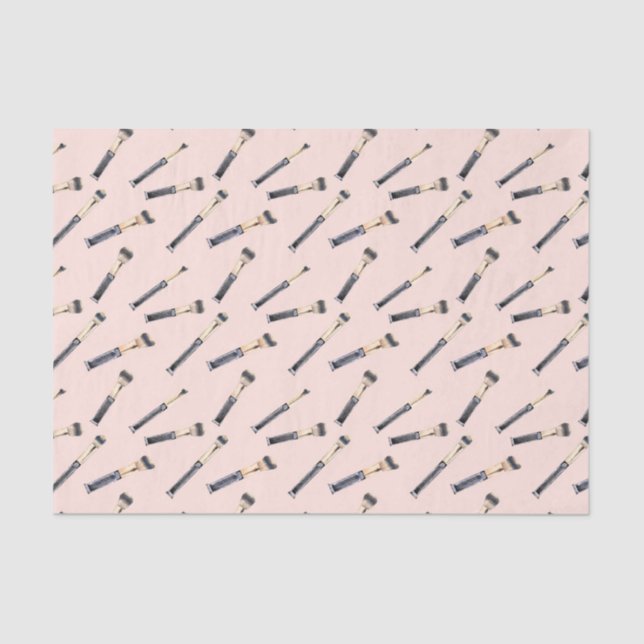 Papel De Seda Pincéis de maquilhagem (Design 74 Pink Series) (Frente )