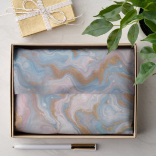 Papel De Seda Pincel cor-de-rosa azul branco Dourado Padrão de m