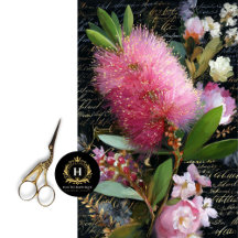 Pincel de Fundo Rosa e Descolagem de Florais