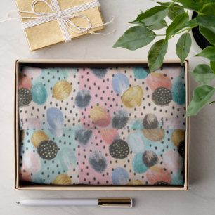 Papel De Seda Pincelada de Abstrato vibrante e padrão de Bolinha