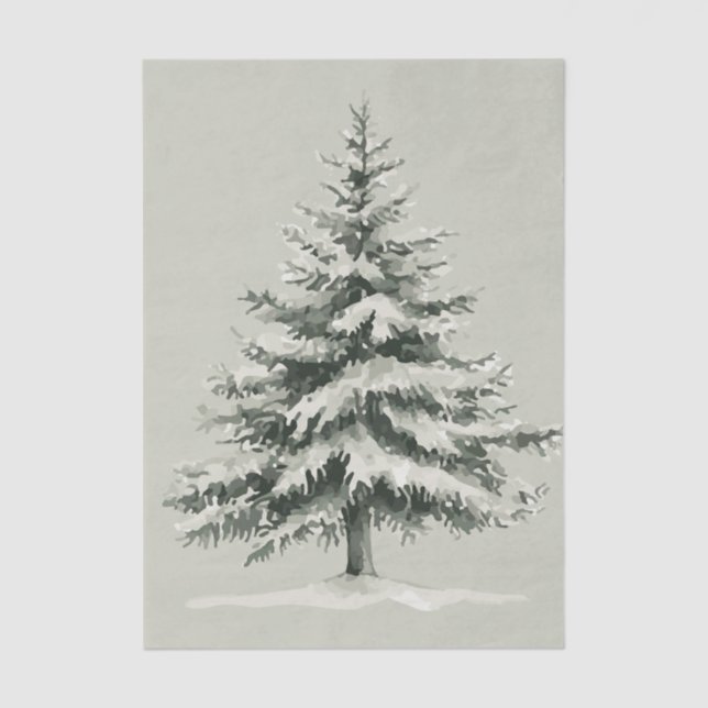 Papel De Seda Pine Tree Covered with snow (Frente )