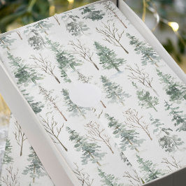 Papel De Seda Pine Treine Winter Snow Christmas